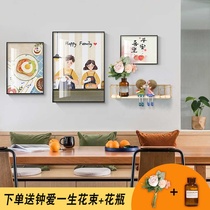 Modern minimalist restaurant decoration painting Nordic dining room table background wall warm hanging painting light luxury style living room wall