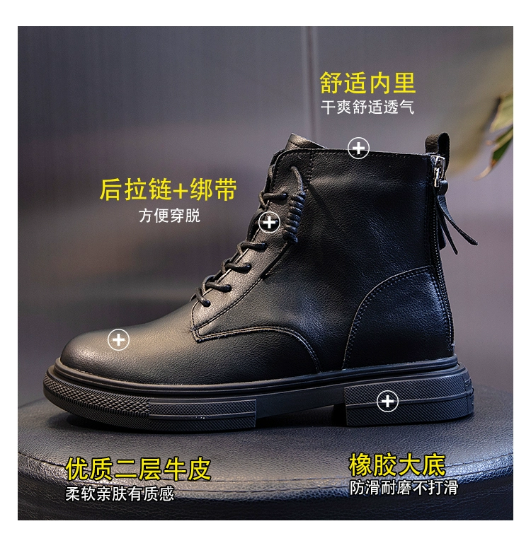 Boots 2020 new all-match Martin boots đế bằng nữ phong cách Anh mùa xuân và mùa thu giày đơn bốt ngắn xu hướng xe máy - Kính râm