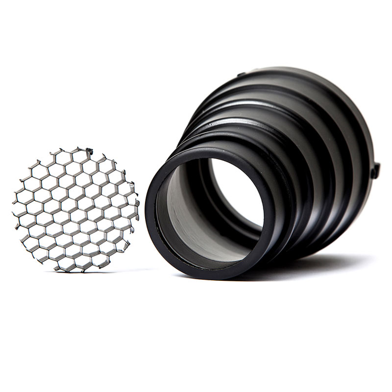 Beam barrel pig's mouth with grid studio photography lighting attachment human image studio partial lighting photography is suitable for 300W400W600W800W Baorongkou flash base