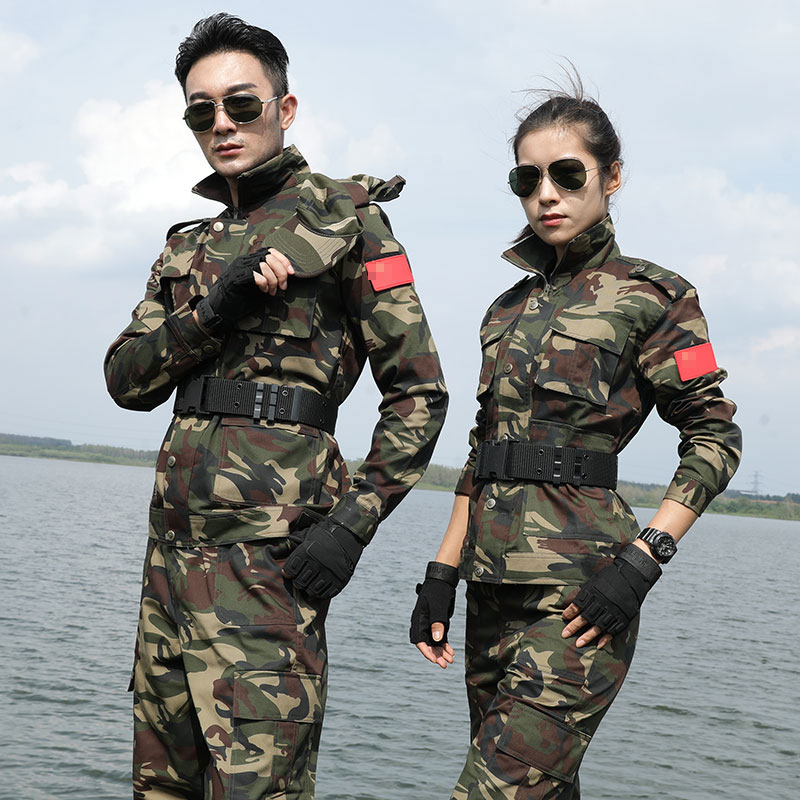 New camouflage suit male spring and autumn military fans wear-resistant labor insurance tooling overalls student training overalls female new