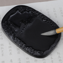 Novo Li Bai Cheng mud inkstone four treasures calligraphy supplies students inkstone beginner brush ink grinding inkstone block send ink strip