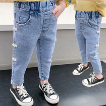 Girls  jeans spring female treasure Yangqi spring 1-3 years old and a half childrens baby pants Spring and autumn 2 childrens pants women