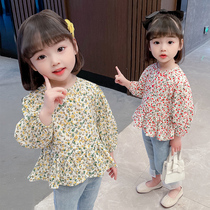 Girl shirt spring female treasure spring dress foreign air 2 childrens shirt Women 1-3 years old half baby long sleeve spring and autumn