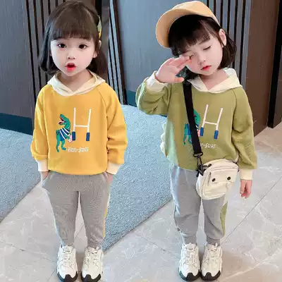Girl sports suit 2021 autumn style foreign school children autumn clothes baby spring and autumn clothes