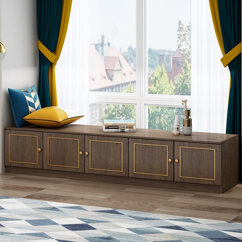 Lockers storage lockers on the brick bed can be sat solid wood floating window cabinets Miscellaneous Custom Ground Cabinet Shorter Cabinet Ground Light Lavish-Taobao