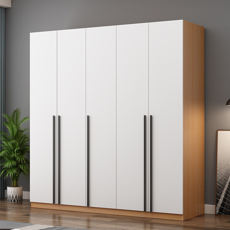 Customizable adult bedroom sliding door wardrobe swing door wardrobe modern minimalist hanging wardrobe solid wood board environmental protection wardrobe