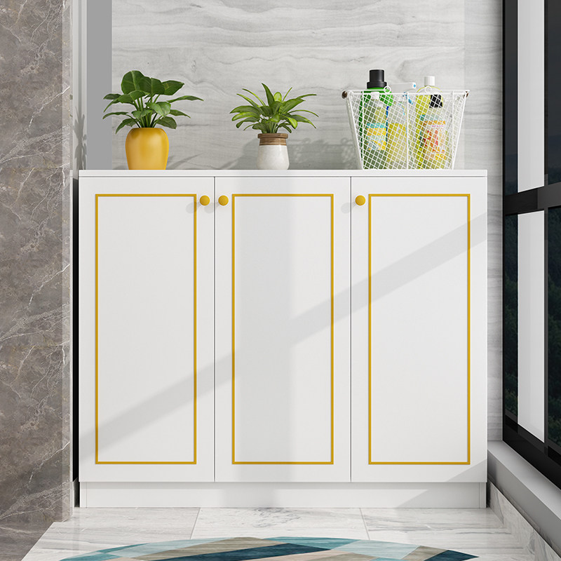 Nordic light luxury solid wood balcony storage artifact locker home locker sunscreen bay window cabinet shoe cabinet can be customized