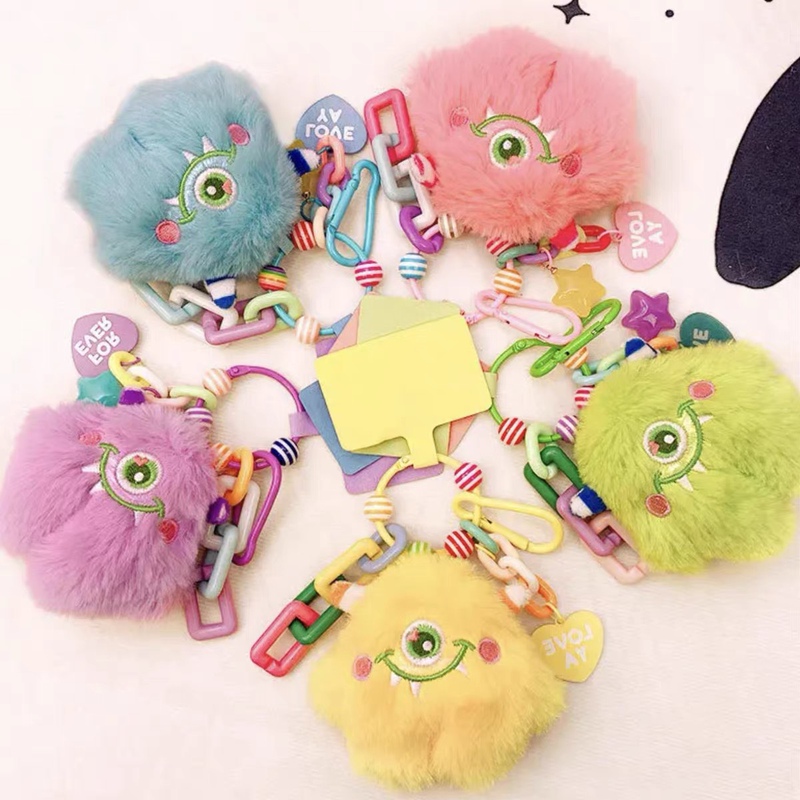 Little Monster Keychain Plush Toy for Women, Cute Doll Gift, Backpack Pendant, Bag Accessory, Decoration