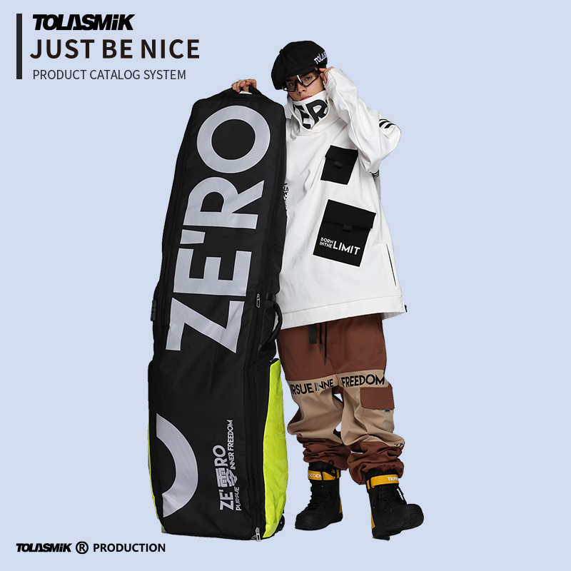 tolasmik winter new snowboard bag large capacity with roller retractable storage 150L equipment bag