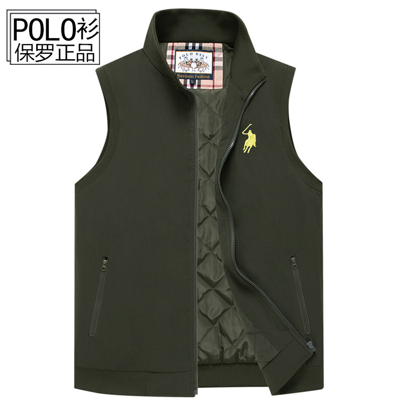 Hong Kong Paul Men's Cotton Beats loose embroidery and leisure horse cake swing cotton vest POLO