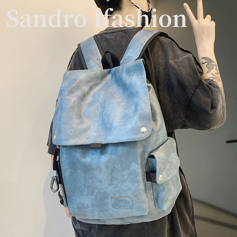 European station Sandro IFASHION Bookpack male college student Korean Edition large capacity double shoulder bag bag woman