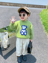 New spring and autumn boys sweater thin pullover childrens sweater fake two-piece sweater