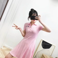 Màu rắn là mỏng và kích thước lớn thể thao giản dị của phụ nữ dài áo thun váy lớn - Trang phục thể thao quần short tập gym nữ 2 lớp