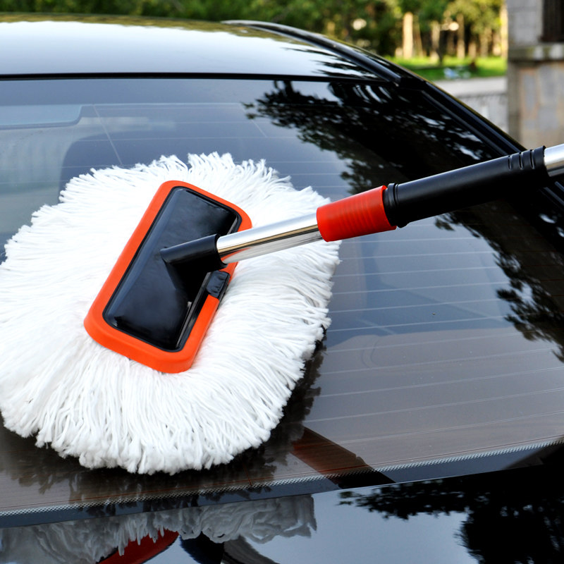 Polyester cotton wash brush stretching soft hair long rod wash cars mop car cleaning supplies washing tools