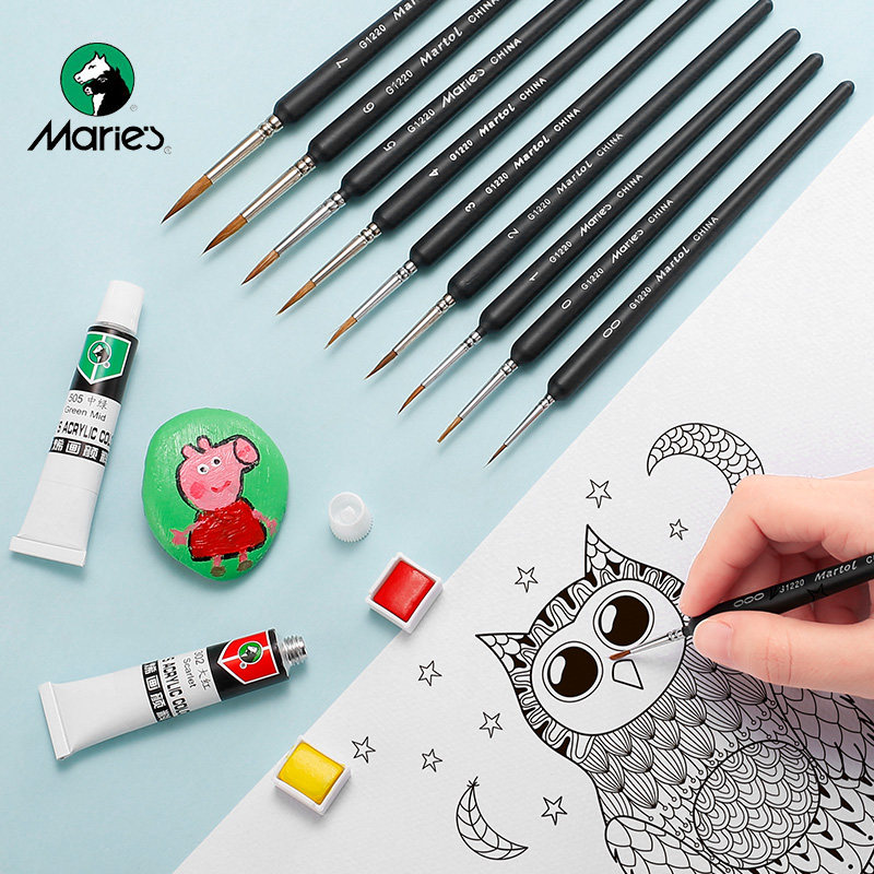 Mulley Wolf TICK WIRE PEN WATERCOLOR PAINTING PEN OIL PAINTING WATER POWDER PROPYLENE HAND DRAWING FINE SKETCHING PEN HOOK LINE SUIT WORKING STROKE COUNTRY PAINTING BRUSH PEN SOFT HAIR FINE ART COLOR SPECIAL STUDENT WITH EXTREMELY THIN OUTLINE