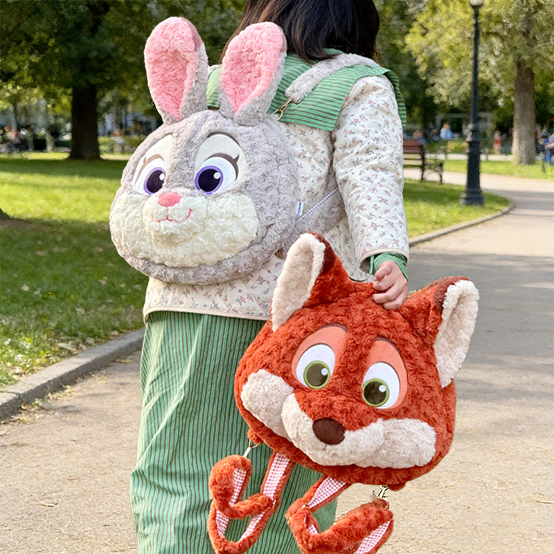 Zootopia Plush Backpack Big Face Backpack Nick Judy Merchandise Zootopia Disney