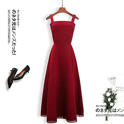 Temperament dress women 2020 New usually can wear red annual wedding bridesmaid dress dress