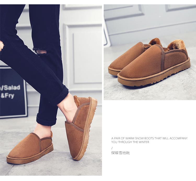 Giày tuyết mùa đông cho nam booties Phiên bản Hàn Quốc của xu hướng giày nam giản dị cộng với giày nhung bánh mì Anh đôi bông giày nam lacoste