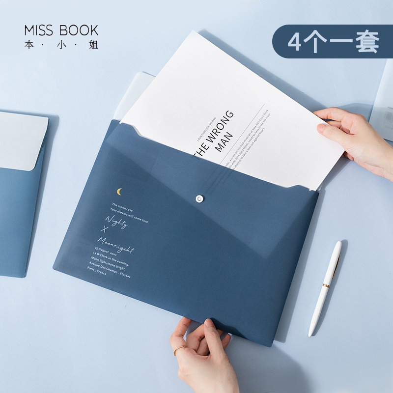 Original by buckle A4 File Bags Ins brief Students Paper Paper PP cashier bag Subject Classification Information Kit Archival bag