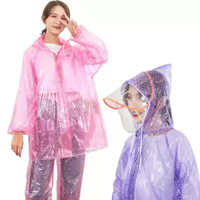 Raincoat Rain Pants Raincoat Set Adult Men Waterproof Full Body Two Piece Outdoor Transparent Thin Single Female