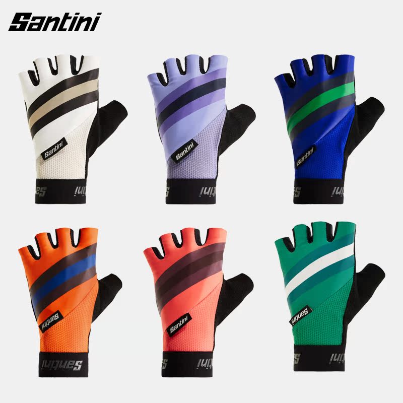 SANTINI BENGAL summer men and women with long wristwheel breathable and comfortable road bicycle half finger gloves