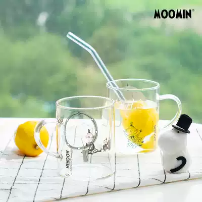 Moomin official heat-resistant glass mug retro art Nordic water cup imported from Japan