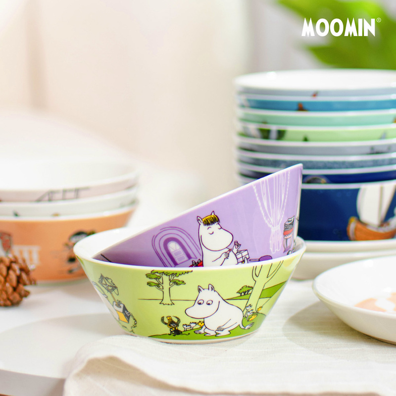 Moomin Porcelain Bowls and Plates, Arabia Ceramic Bowls, Imported Household Soup Bowls, Afternoon Tea Single Piece, Moomin Tableware with Underglaze Color
