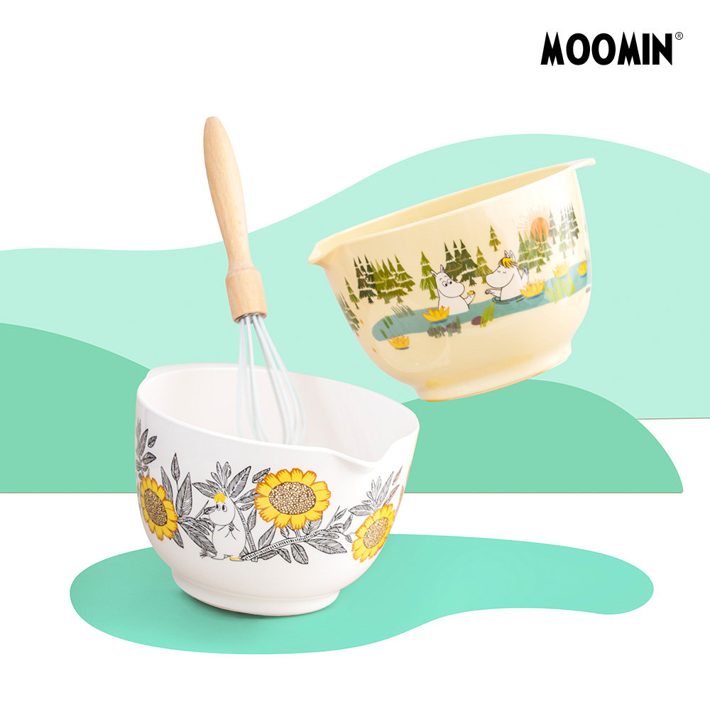 Mming Stirling Bowl Finnish moomin handle salad bowl tip - mouth drain baking egg bowl with large capacity 2L