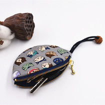 Fengwai original handmade creative fabric key bag keychain car pendant Walnut gift womens key set