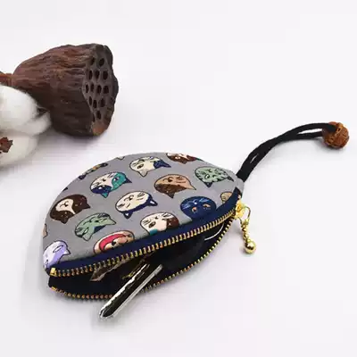 Fengwai original handmade creative fabric key bag keychain car pendant Walnut gift female key set