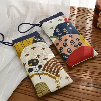 Thickened glasses bag Maple original handmade portable sunglasses bag sunglasses myopia protective cover lanyard