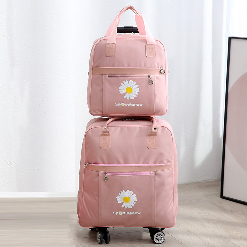 Pole bag short trip universal wheel Oxford cloth luggage bag can be carried on the shoulder wheel bag mother luggage case