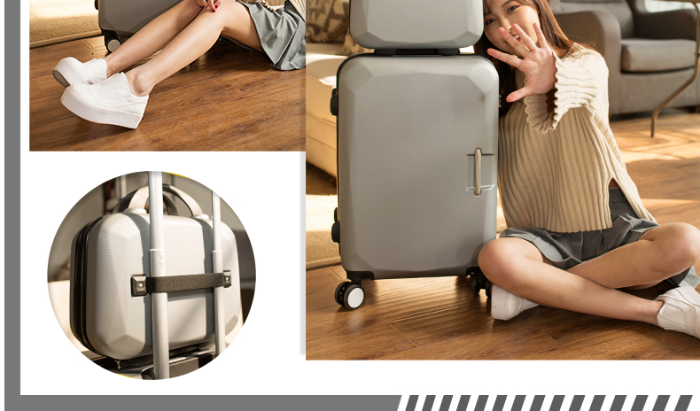 Hành lý nữ xe đẩy trường hợp nhỏ tươi vali 20 inch cao đẳng mật khẩu hộp phổ wheel 24 inch Hàn Quốc phiên bản 26 inch vali kéo giá rẻ