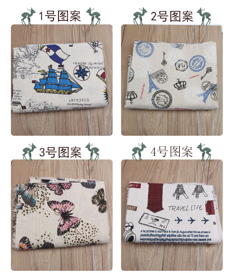 Vải hoa cotton lanh kẻ sọc thô vải lanh rèm sofa vải lanh khăn trải bàn handmade vải tự làm vải dạ len