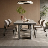 心域 Итальянский рок -панель обеденный стол современный минималистский легкий роскошный пищевой стол