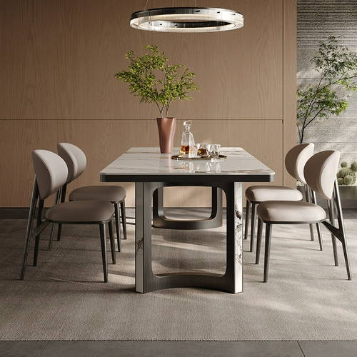 心域 Итальянский рок -панель обеденный стол современный минималистский легкий роскошный пищевой стол