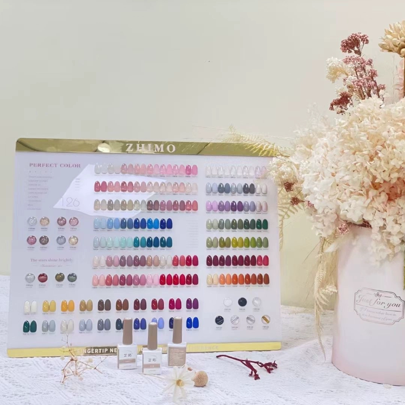 Zhimo 126色プレミアムジェルネイルポリッシュ、2026年新トレンドレインボーカラー、ネイルサロン開店記念特別セット。
