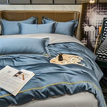 Minimalist light extravaganza 60 long suede cotton pure cotton four pieces of pure color full cotton quilt cover nude bed linen bed bedding