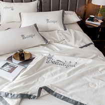 Washed real silk summer by three or four sets of ice silk summer cool by silk sliding naked bed linen embroidery air conditioning by bed