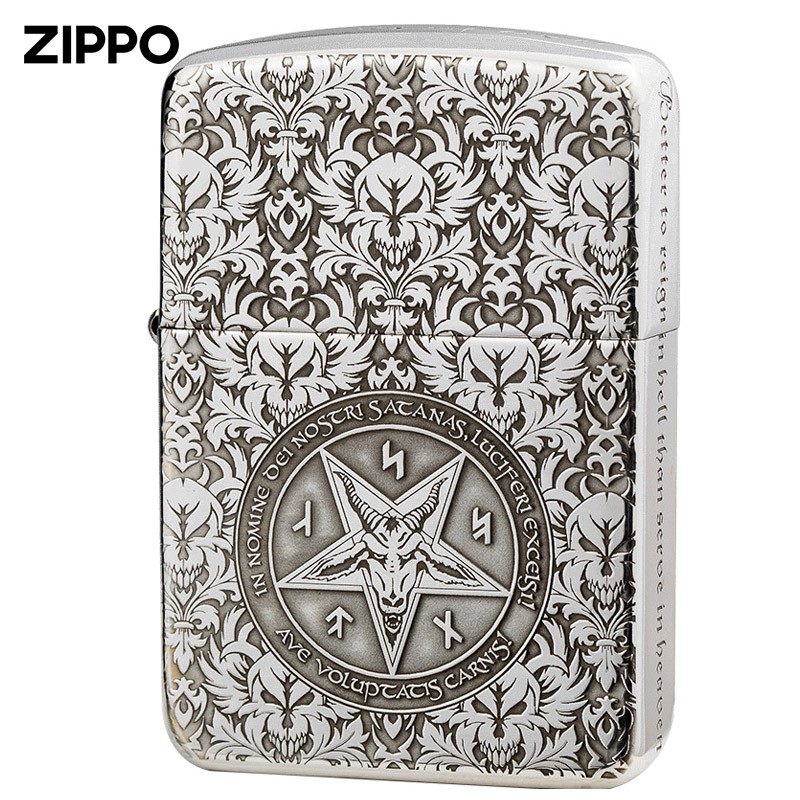 Original Lighter Genuine Silver 1941 Reengraving Satan Zansong Silver Lighter Five Faces Deep Sculpted Men