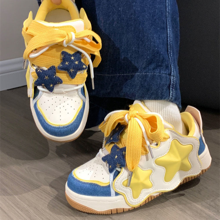 Star Bread Shoes for Women, Casual Breathable Height-Increasing Thick-Soled 2025 Winter New Non-Slip Trendy Brand Sports Shoes Sneakers