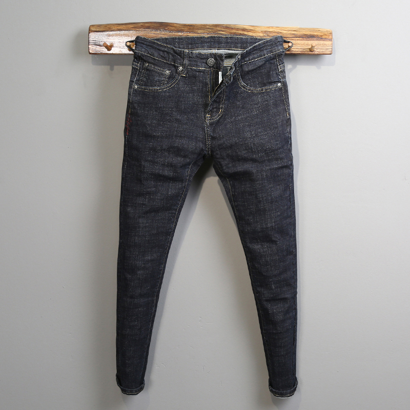 Men's trend brand winter jeans to wear primary paste pants 2022 Spring and Autumn new casual long pants