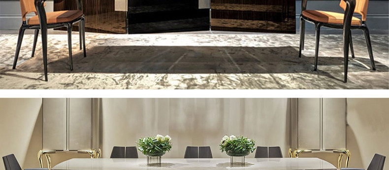 Стул 简约北欧后现代皮革实木单人椅子客厅酒店别墅样板房休闲餐桌椅 OTHER