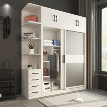 Nordic sliding door wardrobe modern simple assembly home bedroom cabinet economical sliding door furniture large wardrobe