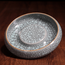 Longquan celadon kung fu tea set household living room ceramic dry bubble table water storage tea tray pot supporting pot tea bearing pot supporting pot tea supporting pot