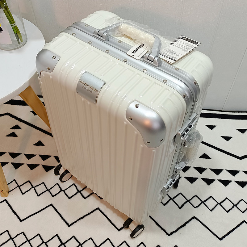 Outlet Japan Ultra Silent Suitcase Firm Durable Leather Case Lalever Box Female Universal Wheel Aluminum Frame Suitcase Man