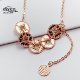 Authentic 14K rose gold Russian Au585 necklace broken ice Five Emperors coin integrated chain high-end boutique