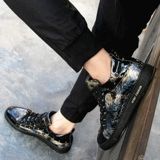 Низкие трендовые кроссовки, высокая мужская повседневная обувь, осенние, тренд сезона, в корейском стиле, из натуральной кожи, с шипами