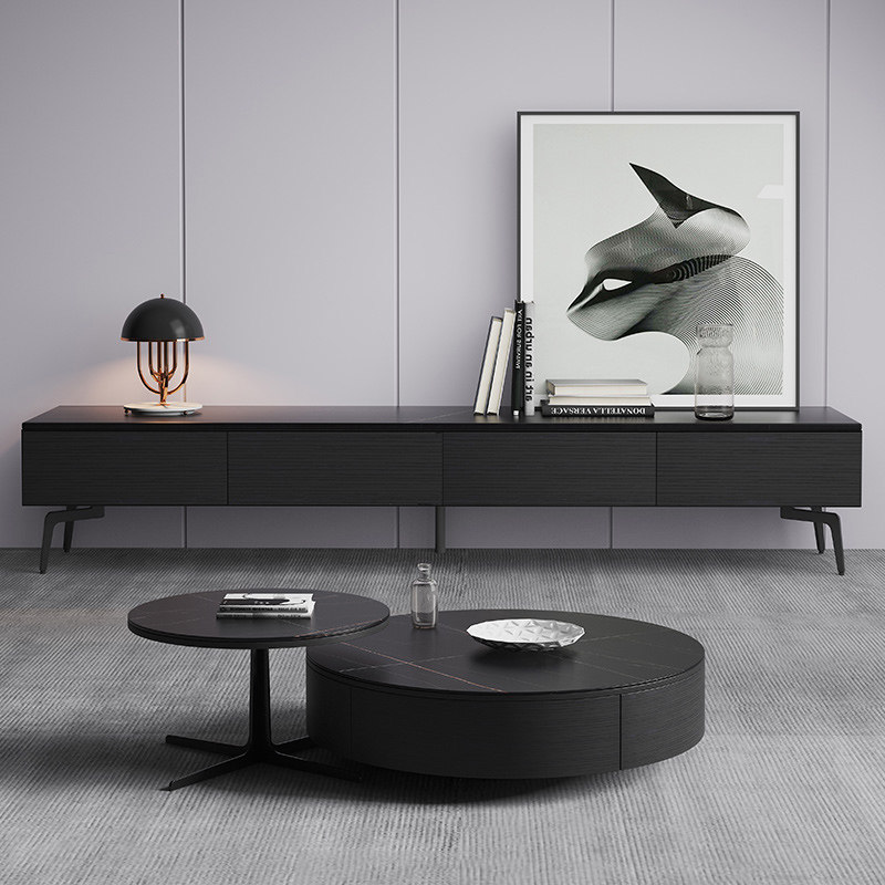 Light Lavish Rockboard Tea Table Nordic Modern Minimalist Tea Table TV Cabinet Composition Living-room Tea Table And Chairs Home small family Type