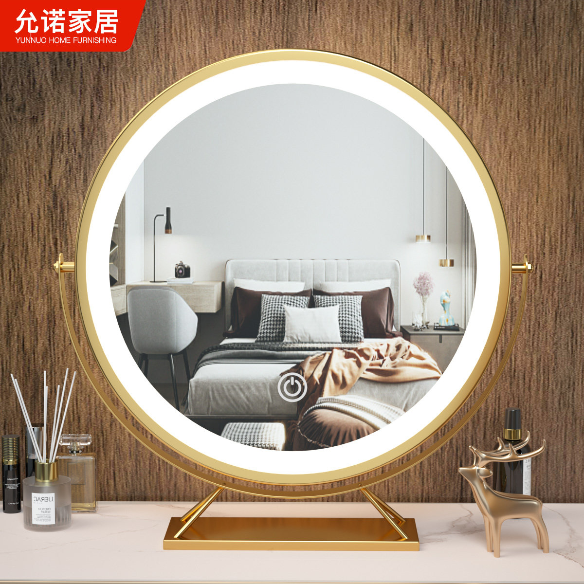 Dresser dresser LED with lamp desktop desktop complementary dorm student net red bedroom in wind large mirror